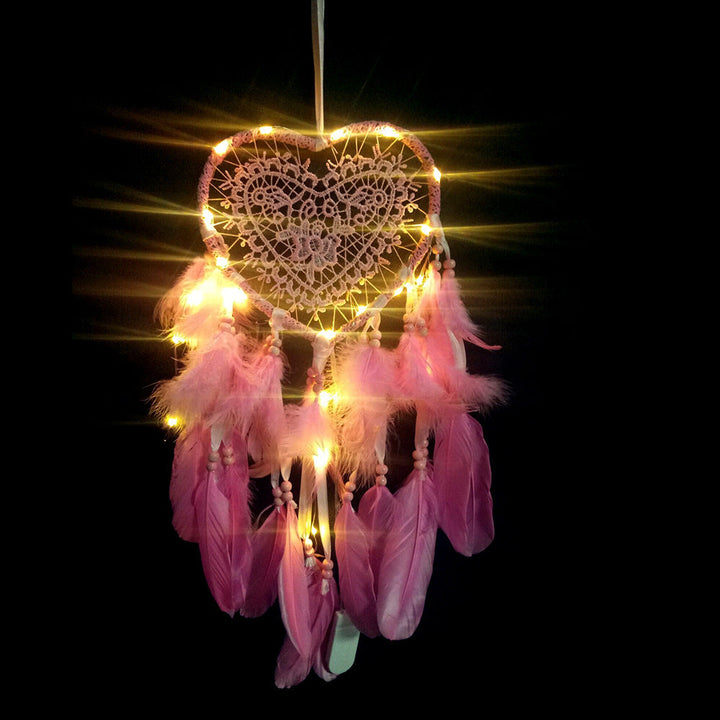 Heart Dream Catcher Wall Decor With Romantic Boho Charm