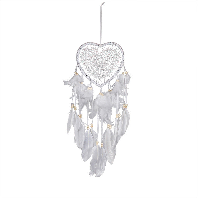 Heart Dream Catcher Wall Decor With Romantic Boho Charm