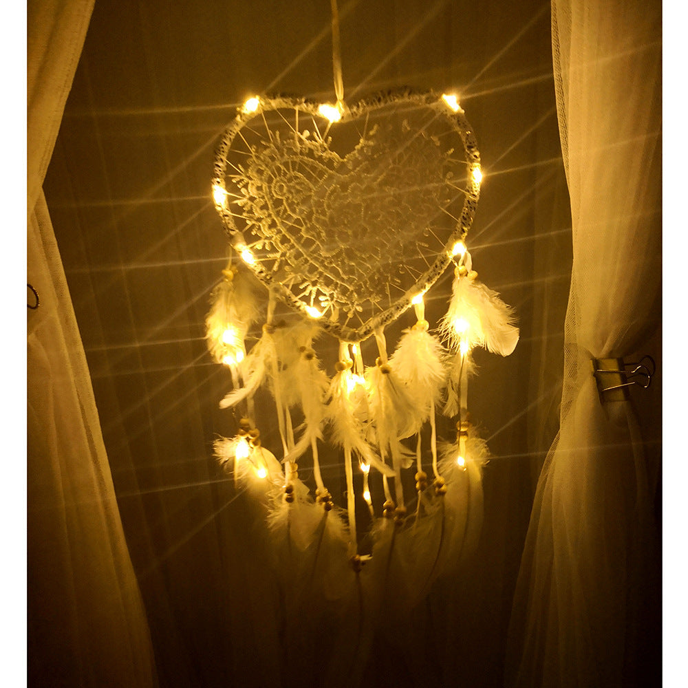 Heart Dream Catcher Wall Decor With Romantic Boho Charm