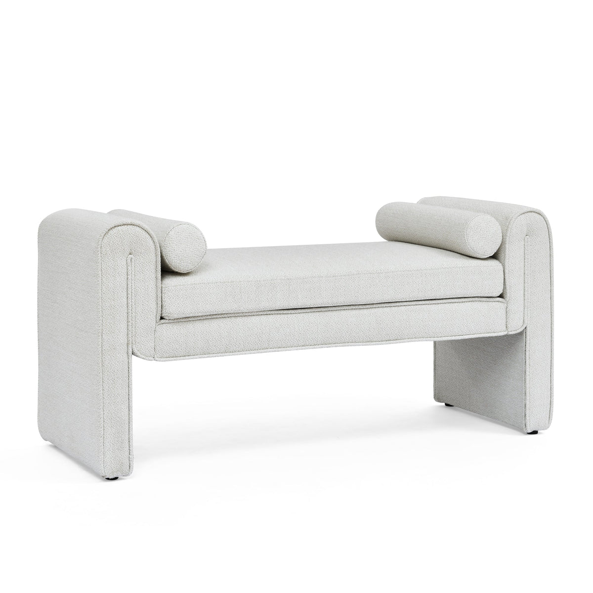 Upholstered Bedroom Storage Bench with Bolster Arms