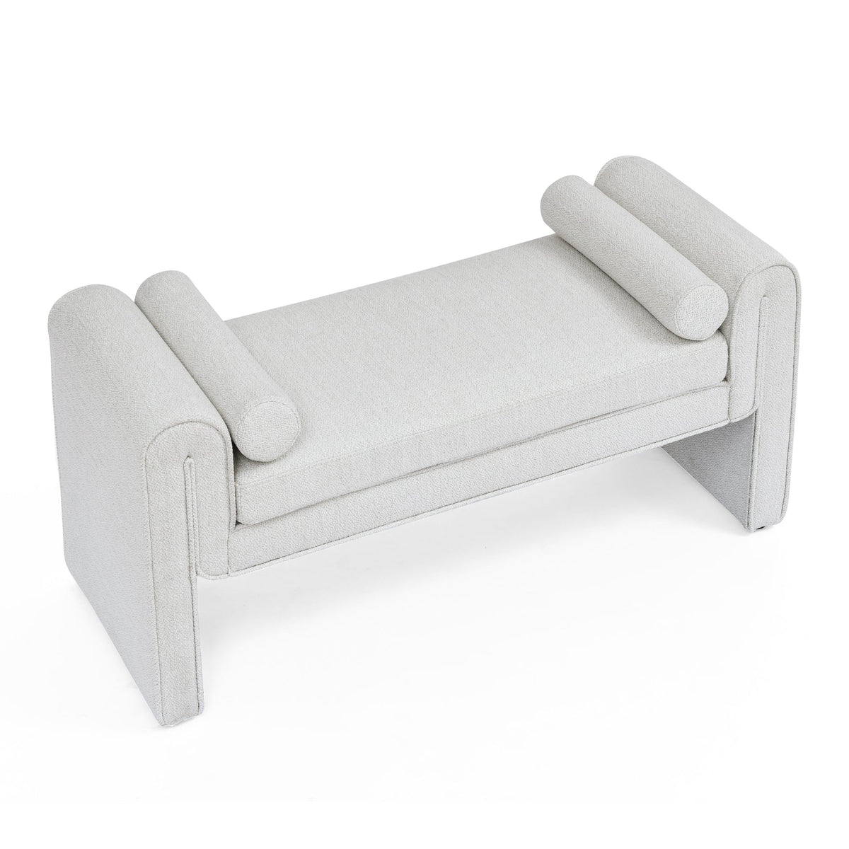 Upholstered Bedroom Storage Bench with Bolster Arms