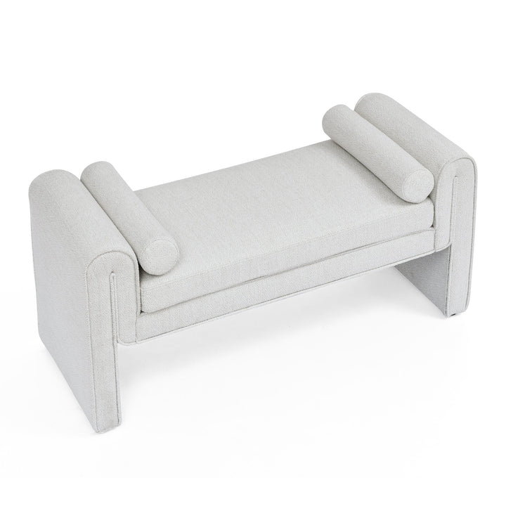 Upholstered Bedroom Storage Bench with Bolster Arms