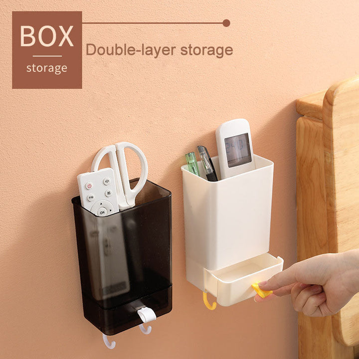 Bedside Wall Storage Box, Punch-Free Remote Holder