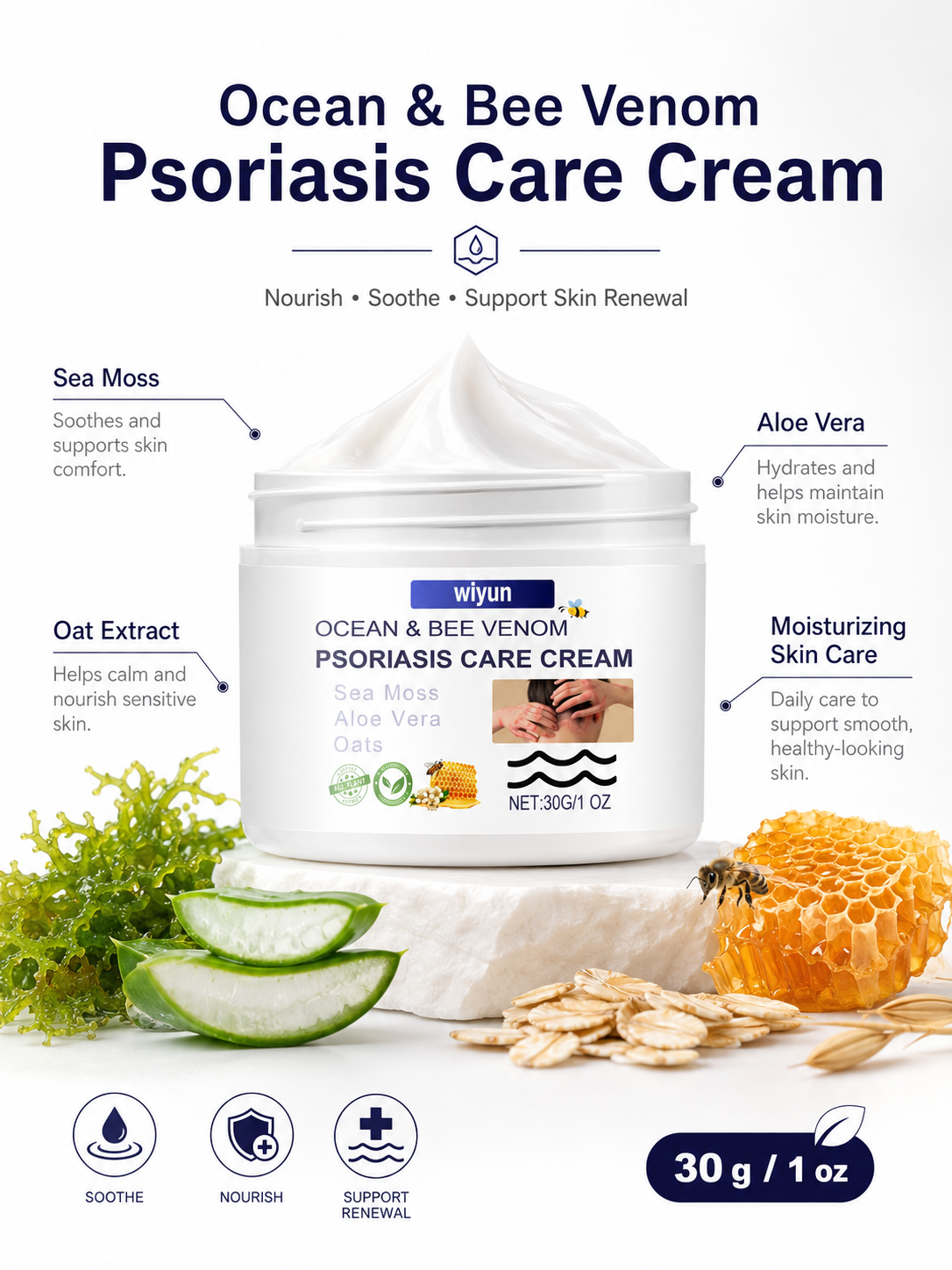 Bee Venom Moss Cream — Soothing Relief for Itchy Hands & Feet