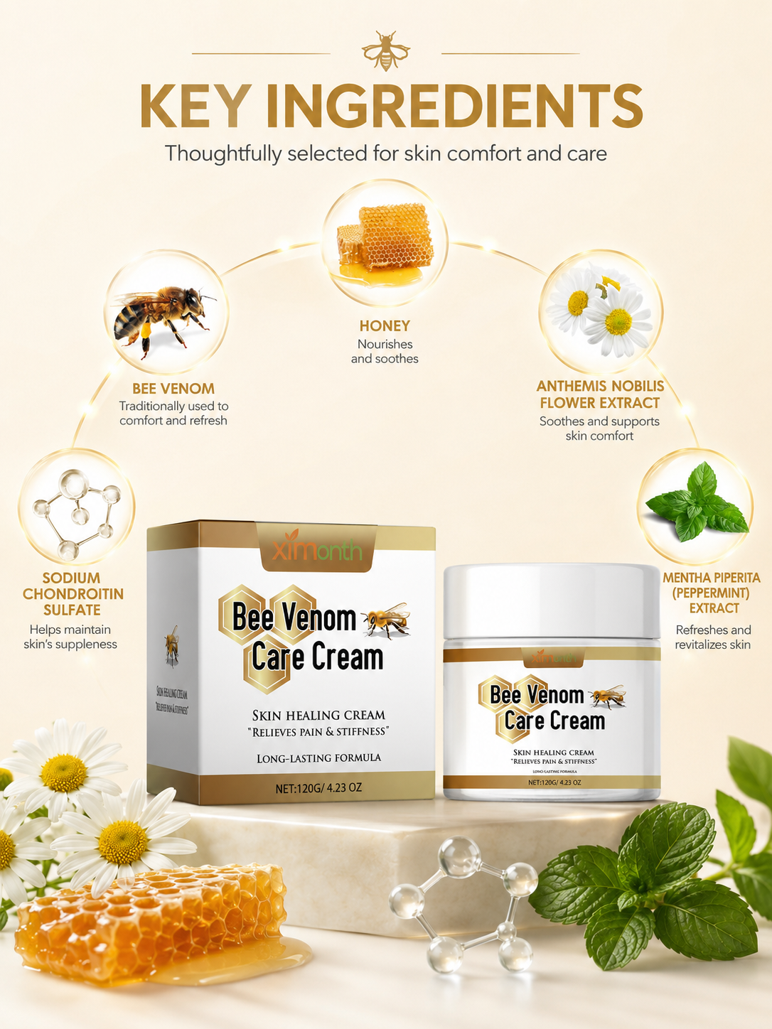 Bee Venom Relief Cream — Soothes Aching Joints & Muscles