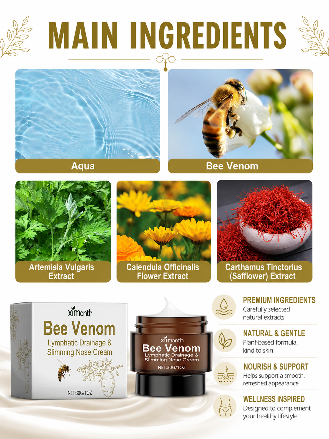 Bee Venom Lymphatic Drainage & Slimming Cream — Contour & Firm