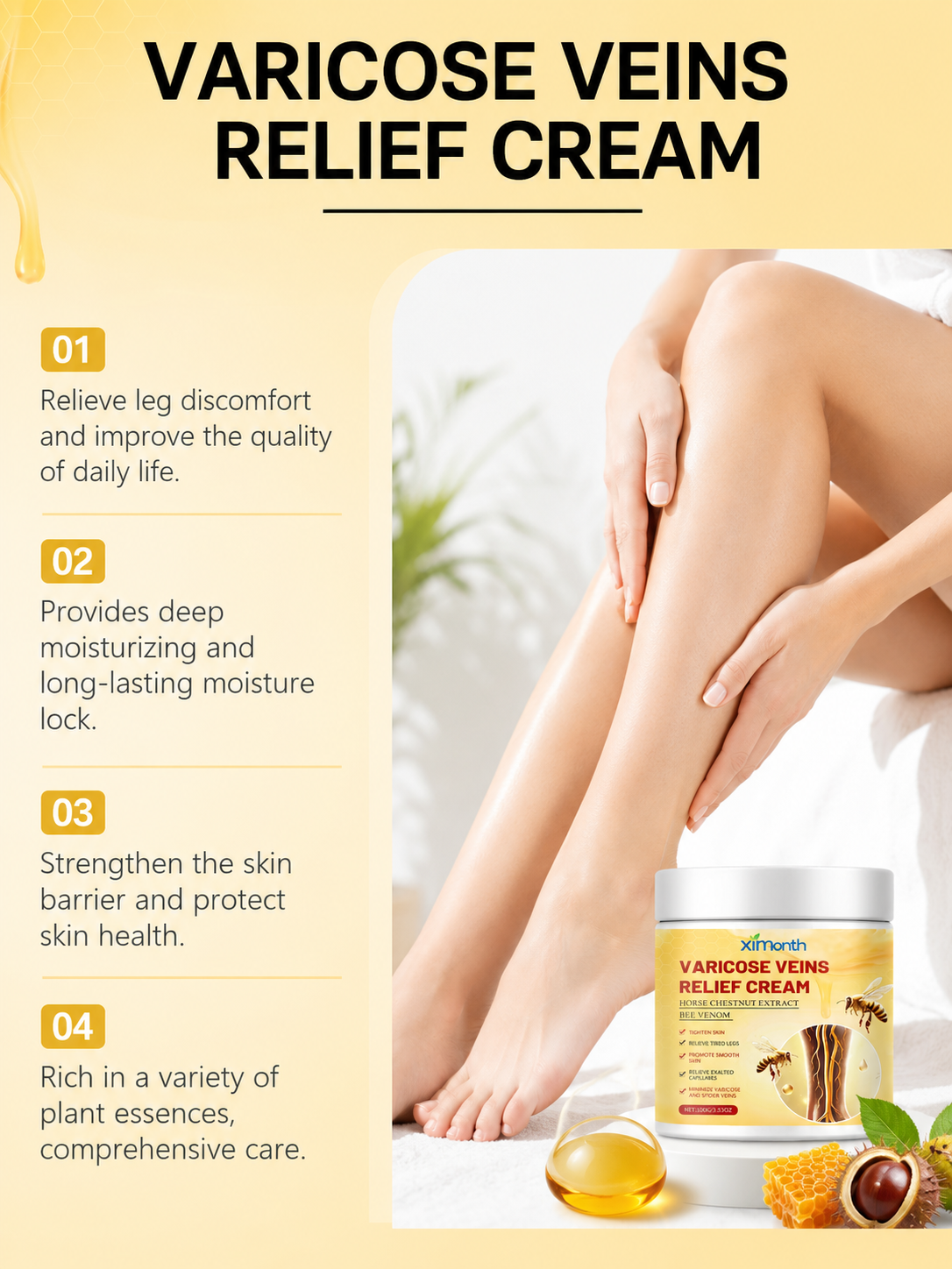Bee Venom Varicose Cream — Visibly Reduce Vein Appearance