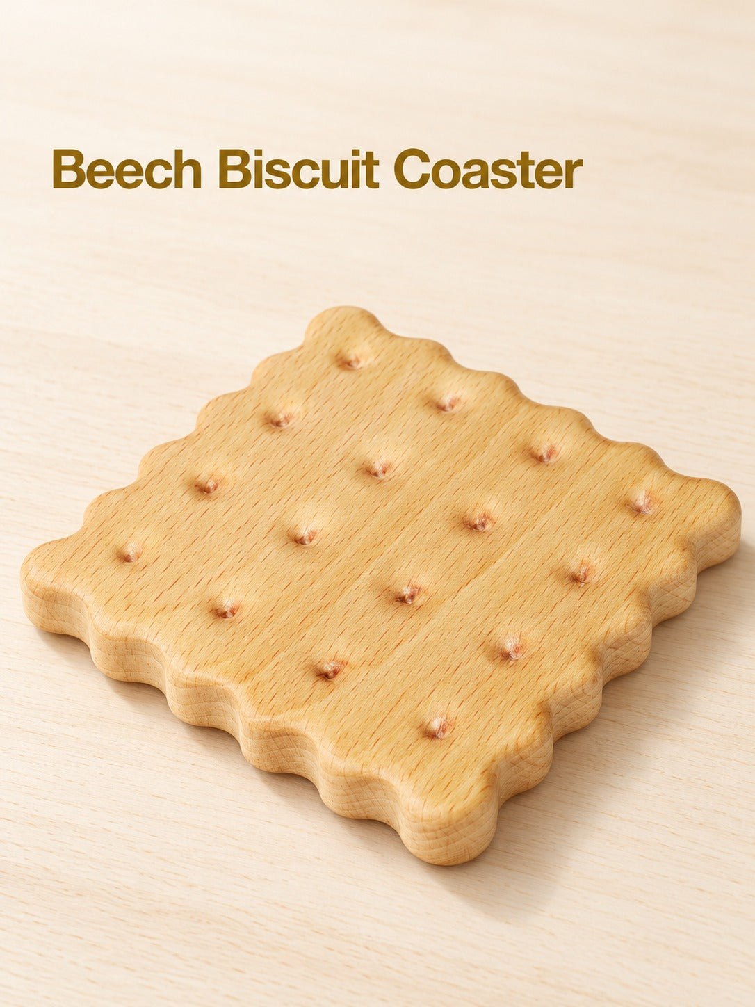 Beech Wood Biscuit Coaster for Tea and Coffee Mugs