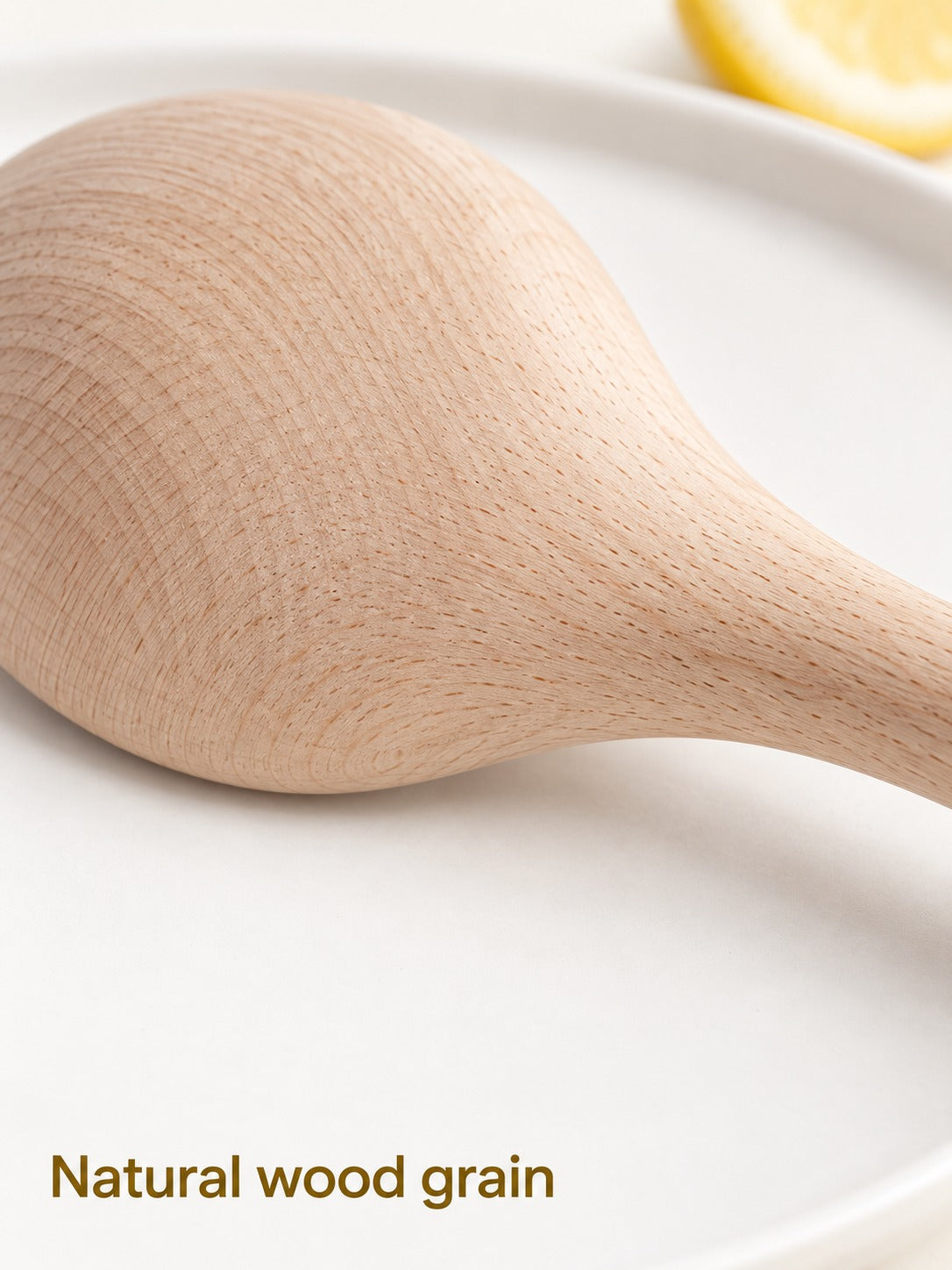 Natural Beech Wood Spoon for Nonstick Pans and Soups