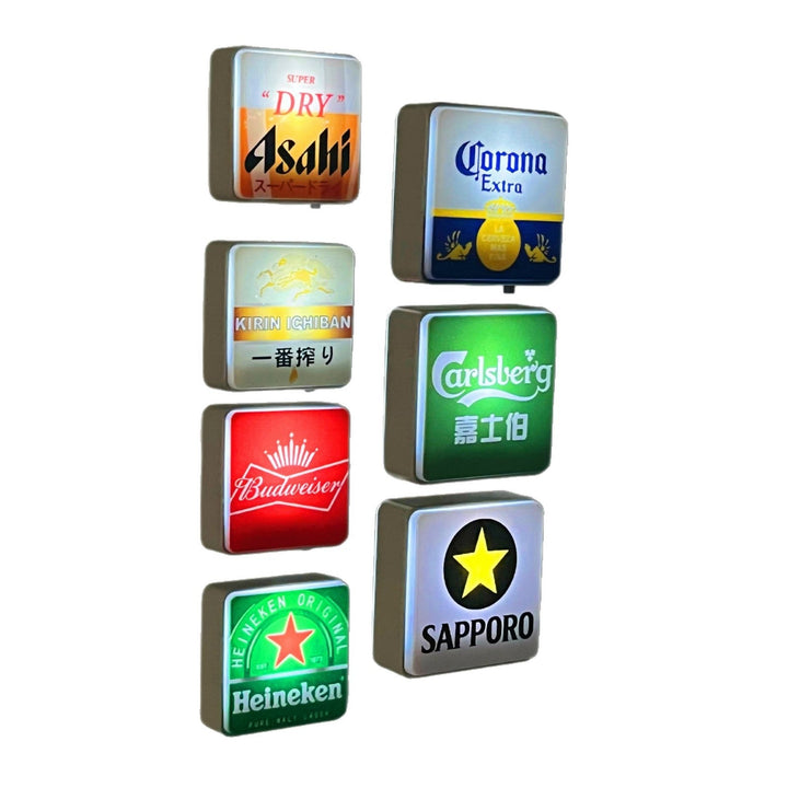 Mini Beer Bar Refrigerator Magnets, 7-Piece Decor Set