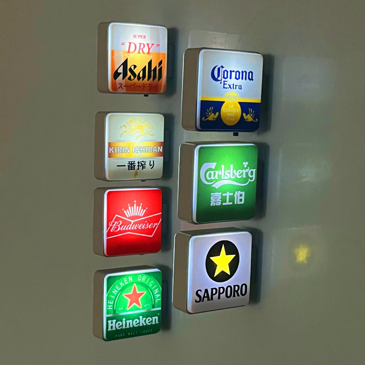 Mini Beer Bar Refrigerator Magnets, 7-Piece Decor Set