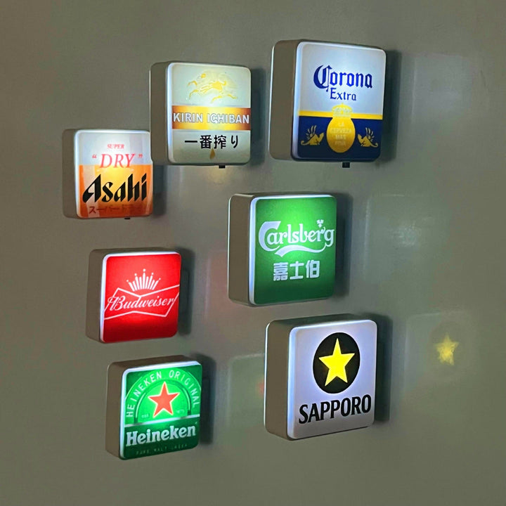 Mini Beer Bar Refrigerator Magnets, 7-Piece Decor Set