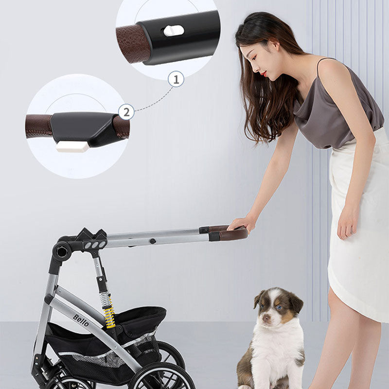 Pet Stroller With Detachable Nest for Easy Travel
