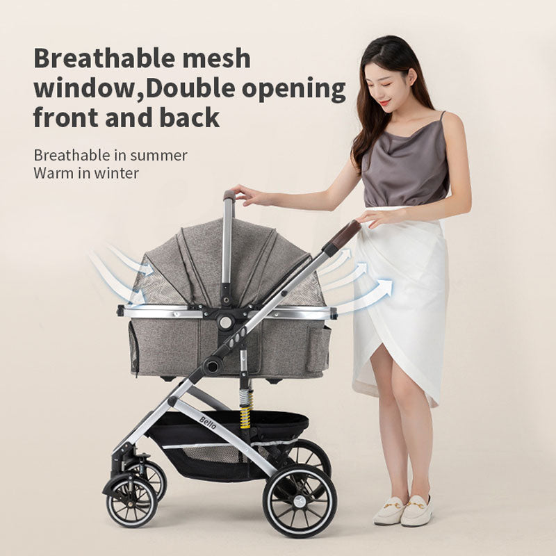 Pet Stroller With Detachable Nest for Easy Travel