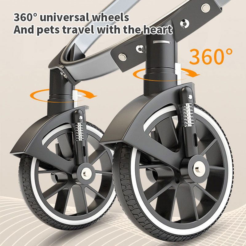 Pet Stroller With Detachable Nest for Easy Travel