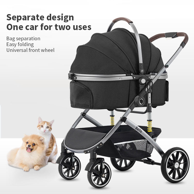 Pet Stroller With Detachable Nest for Easy Travel