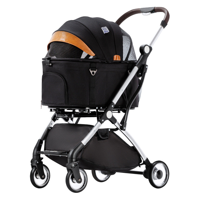 Pet Stroller & Detachable Carrier for Easier Travel