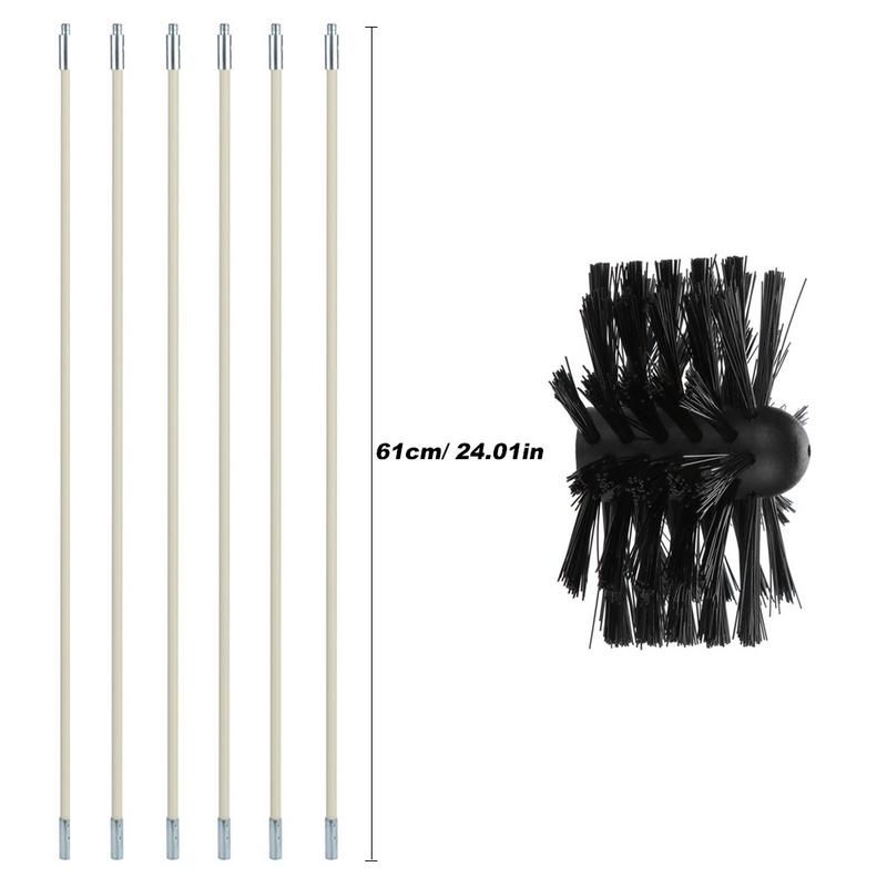 Flexible Dryer Vent & Chimney Brush Kit, 6 Rods