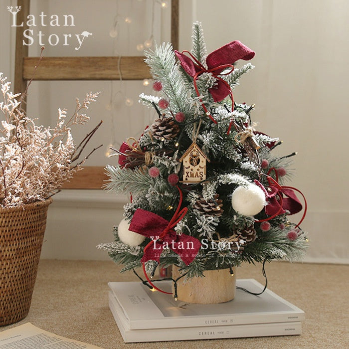Desktop Christmas Tree Set for Cozy Small-Space Decor