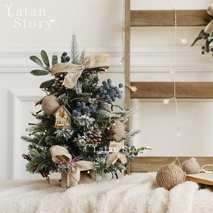 Desktop Christmas Tree Set for Cozy Small-Space Decor