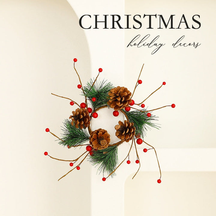 Artificial Christmas Wreath with Red Berries and Pine