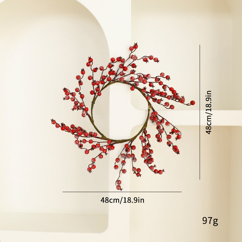 Artificial Christmas Wreath with Red Berries and Pine