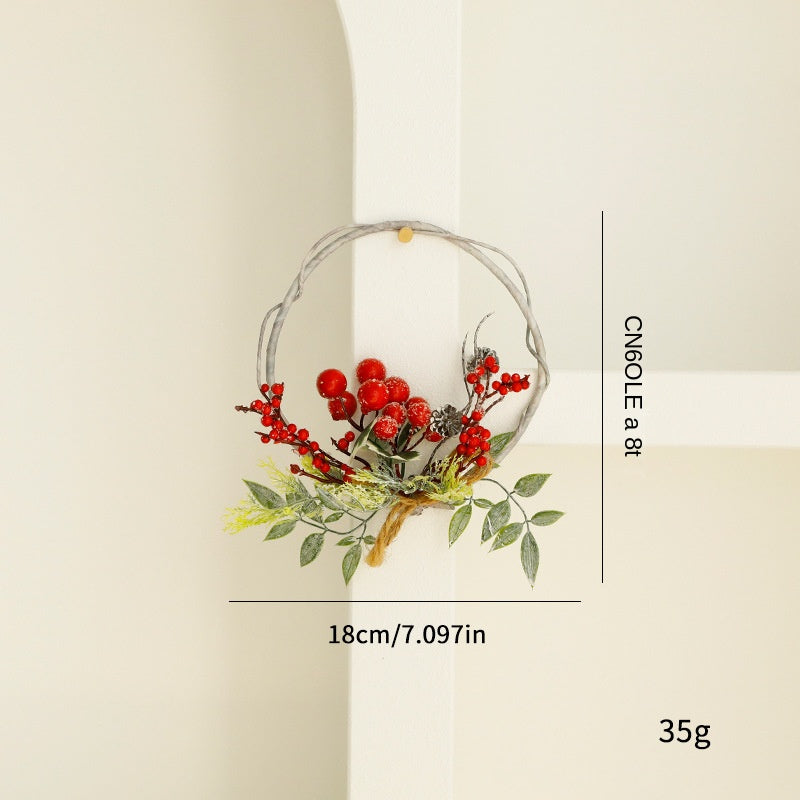 Artificial Christmas Wreath with Red Berries and Pine
