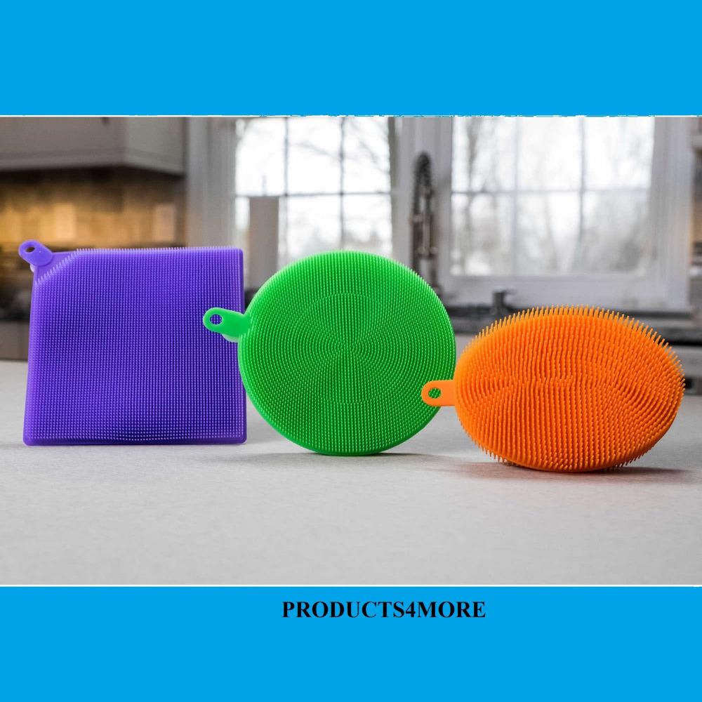 Silicone Kitchen Scrubbers 3-Pack: Gentle on Nonstick
