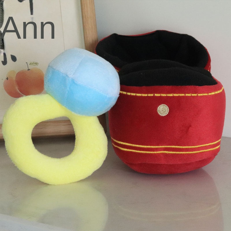 Big Diamond Plush Ring Set for Playful Doll Display