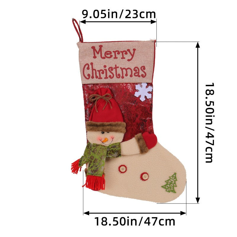 Christmas Stockings with 3D Santa, Snowman & Reindeer