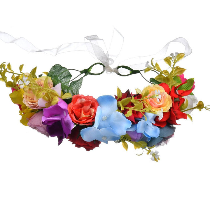 Boho Rose Flower Crown Headband for Bridal & Festival