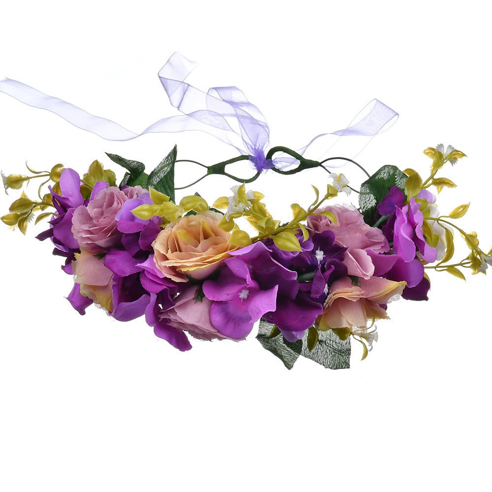 Boho Rose Flower Crown Headband for Bridal & Festival