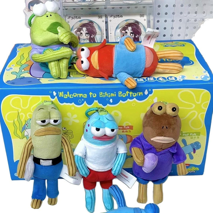 Bikini Bottom Plush Keychain for Playful Backpack Style