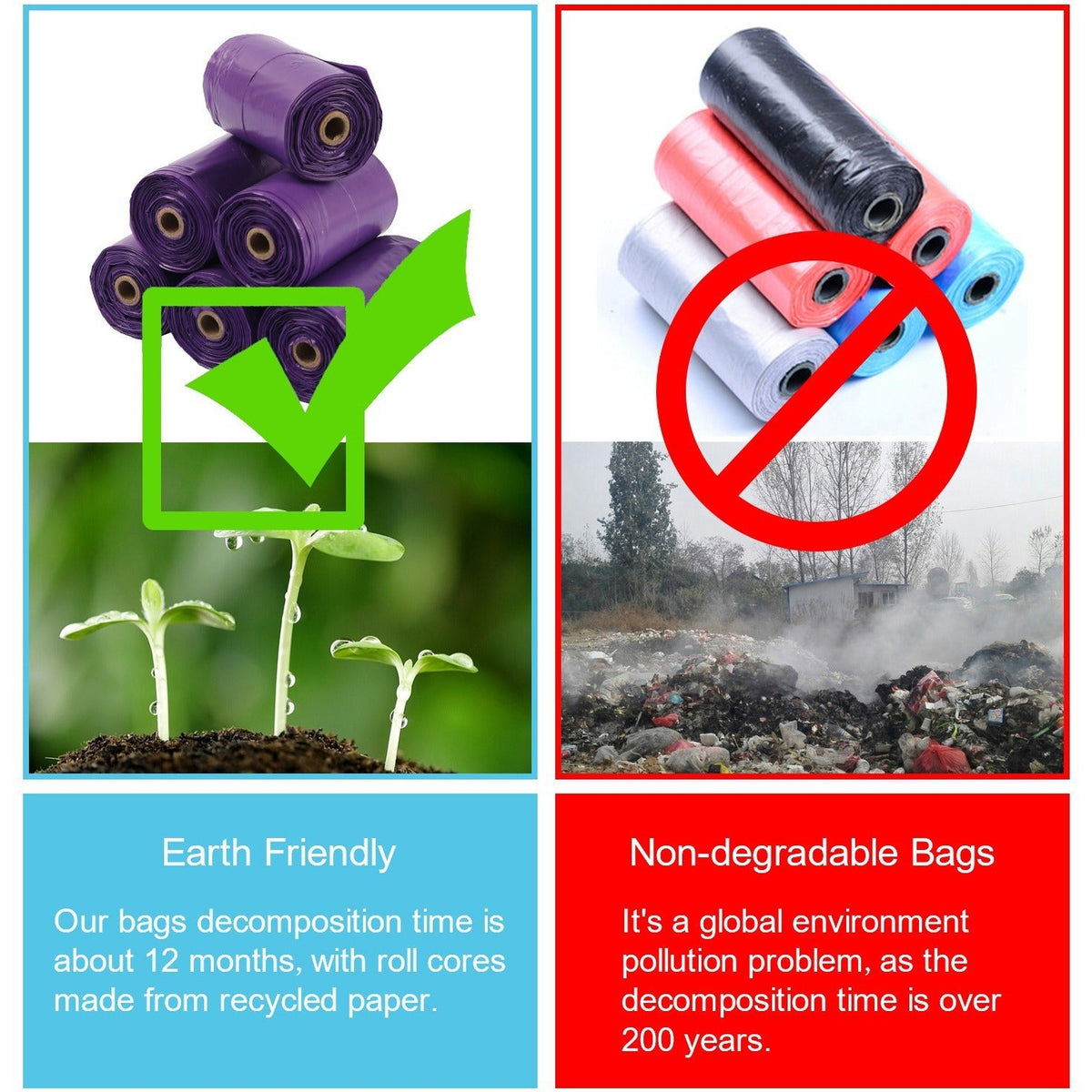 Biodegradable Dog Poop Bags, 120 Ct, 8 Rolls