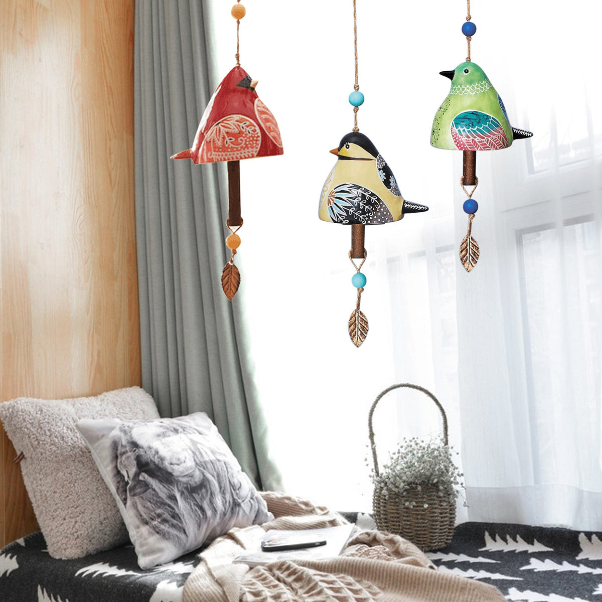 Bird Song Wind Chime for Colorful Garden & Window Decor