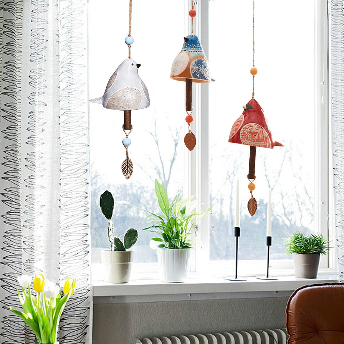 Bird Song Wind Chime for Colorful Garden & Window Decor