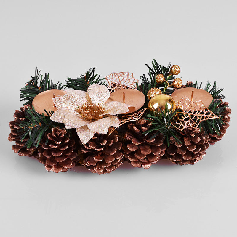 Christmas Pinecone Centerpiece With Candle Holders