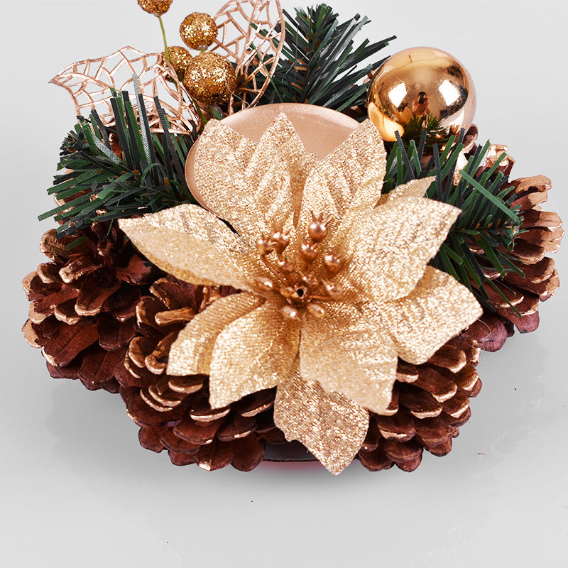 Christmas Pinecone Centerpiece With Candle Holders
