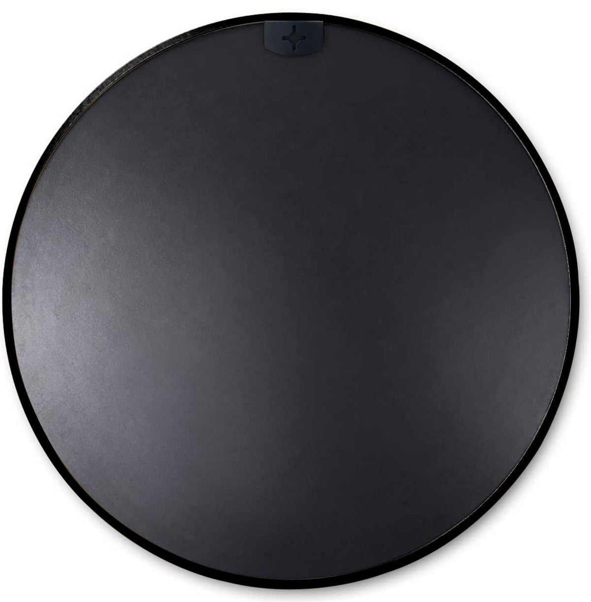 Round Bathroom Mirror 16 Inch, Modern Black Metal Frame