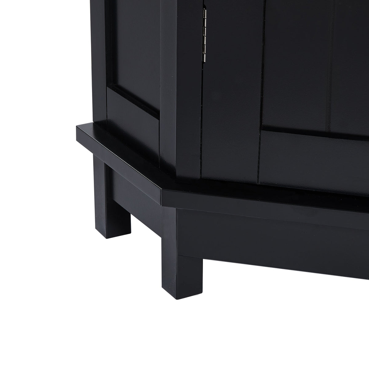 Black Corner Bathroom Cabinet with Adjustable Shelf