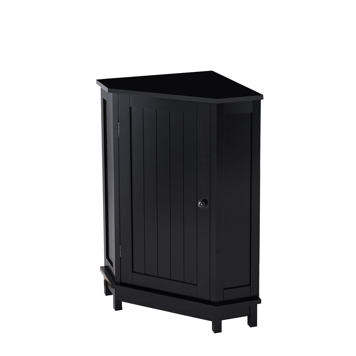 Black Corner Bathroom Cabinet with Adjustable Shelf