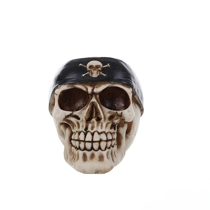 Black Skull Resin Ornament for Gothic Pirate Decor