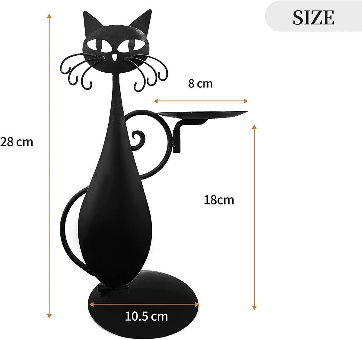 Black Cat Candle Holder for Cozy Farmhouse Table Decor