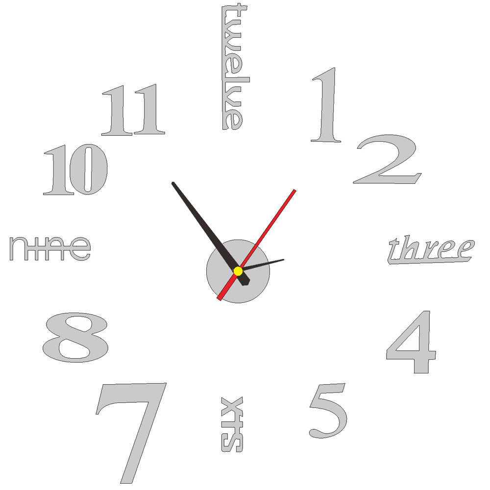 Frameless 3D Wall Clock - Oversized DIY Statement Piece