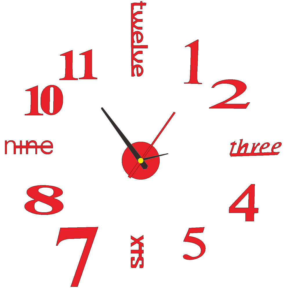 Frameless 3D Wall Clock - Oversized DIY Statement Piece