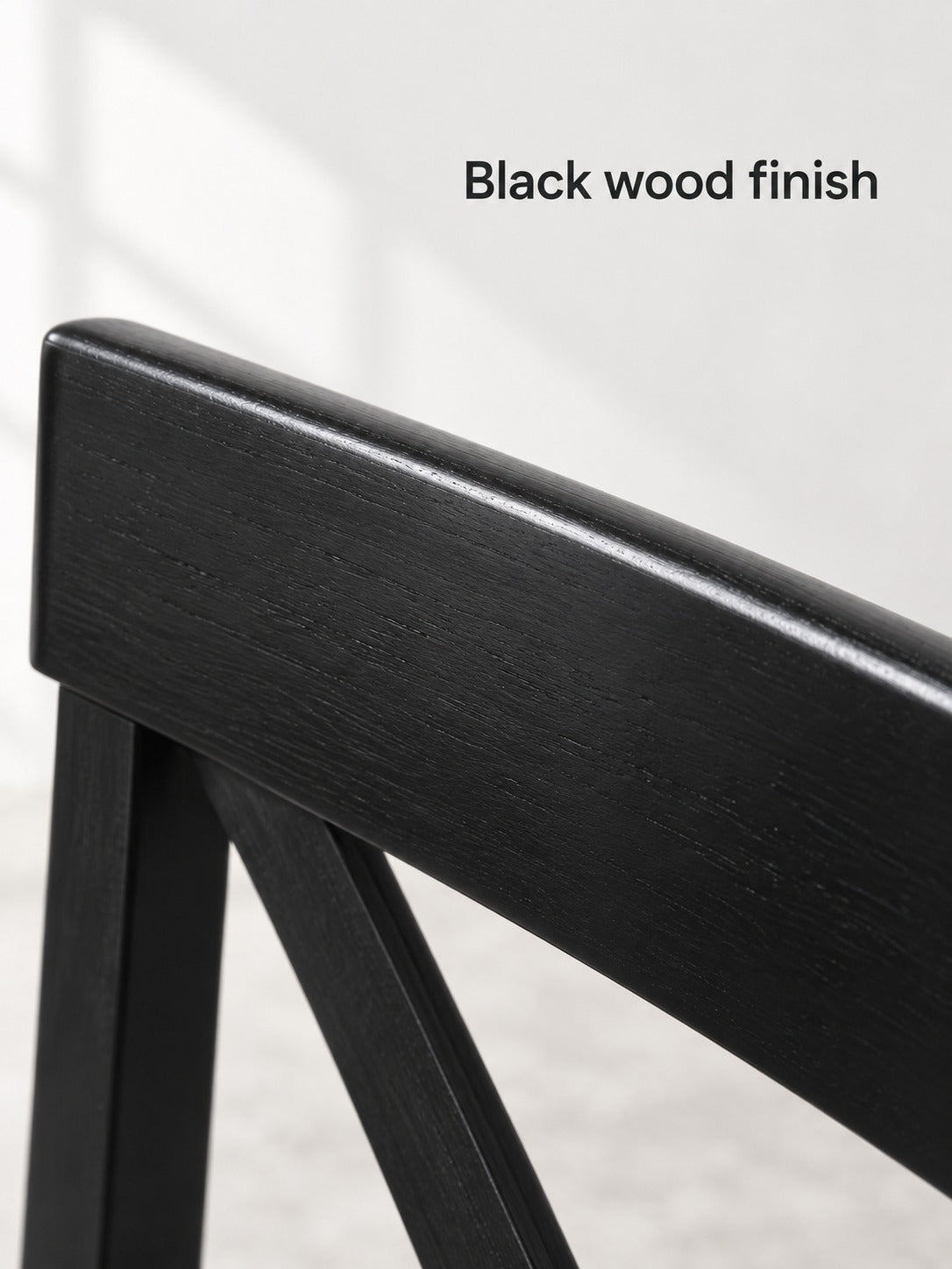 Farmhouse Black Acacia Wood Dining Chairs with X-Back
