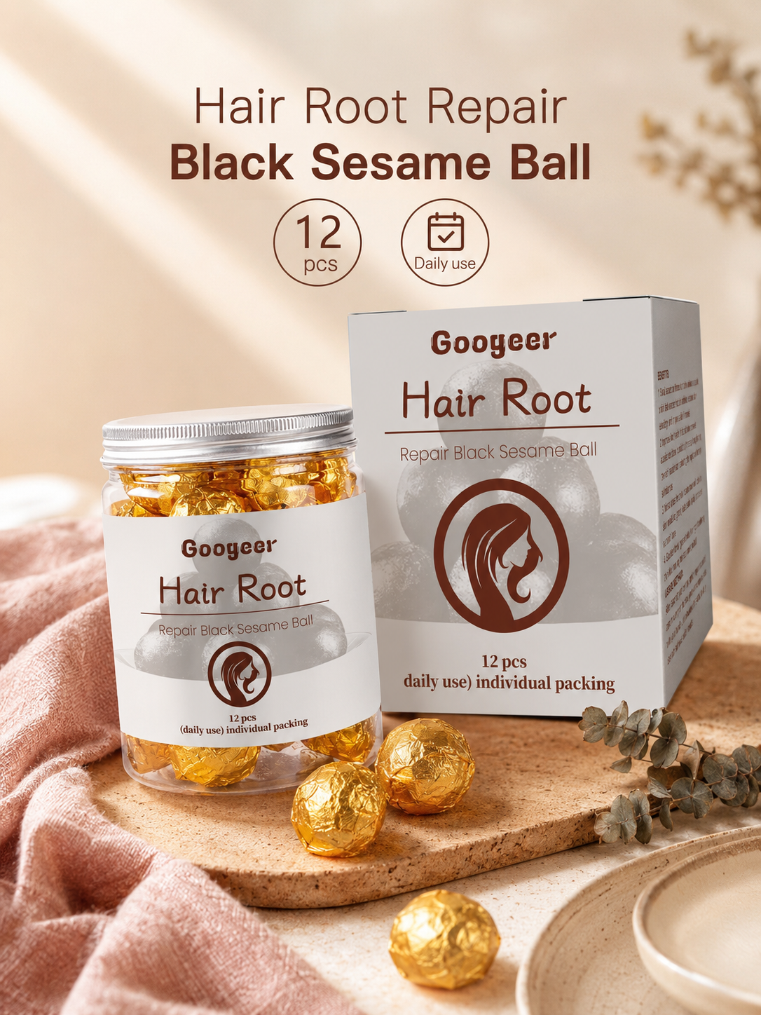 Black Sesame Hair Balls: Repair & Thicken in 12 Days