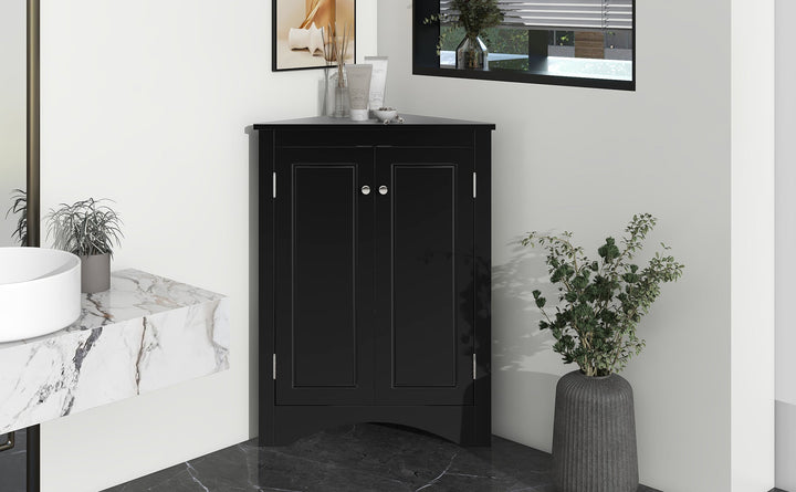 Corner Bathroom Storage Cabinet with Adjustable Shelves