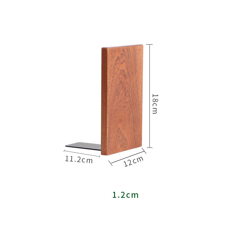 Black Walnut Wood Bookend - Solid Wood Bookstand Duo