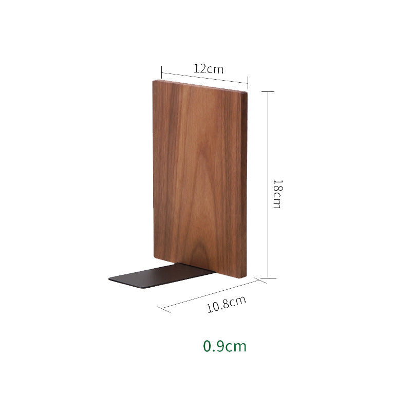 Black Walnut Wood Bookend - Solid Wood Bookstand Duo